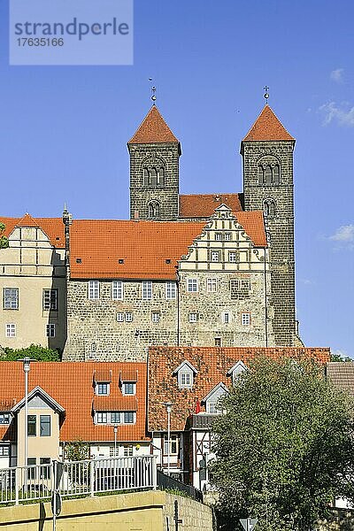 Stiftskirche  Schloss  Schlossberg  Quedlinburg  Sachsen-Anhalt  Deutschland  Europa