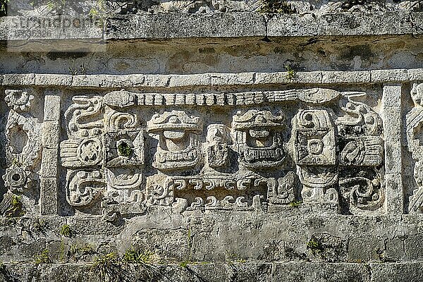 Detail  Gebäude Las Monjas  Chichen Itza  Yucatan  Mexiko  Mittelamerika