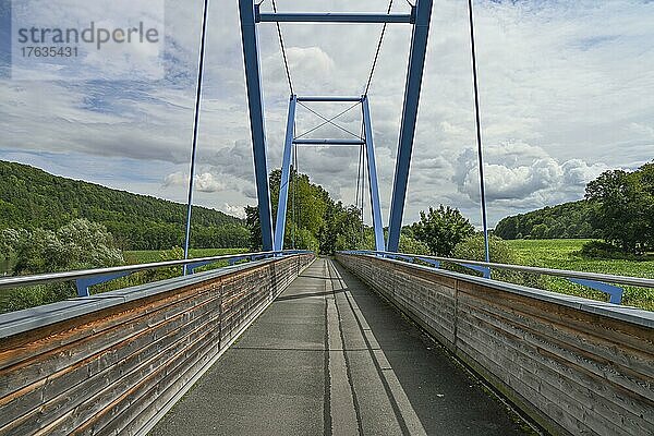 Radwegebrücke bei Frankenroda  Werra  Hessen  Deutschland  Europa