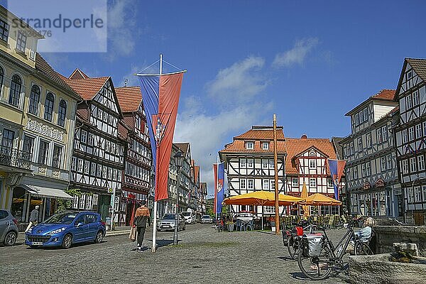 Marktplatz  Fachwerkhäuser  Allendorf  Altstadt  Bad Sooden-Allendorf  Hessen  Deutschland  Europa