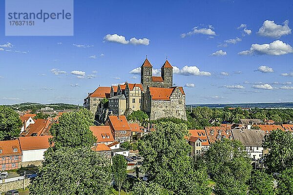Stiftskirche  Schloss  Schlossberg  Quedlinburg  Sachsen-Anhalt  Deutschland  Europa