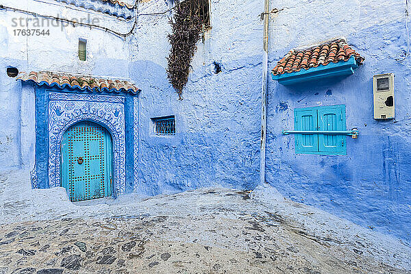 Marokko  Chefchaouen  traditionelle blaue Häuser