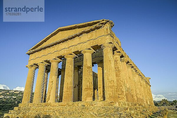 Concordia-Tempel  archäologischer Park Valle dei Templi (Tal der Tempel)  Agrigent  Sizilien  Italien  Europa