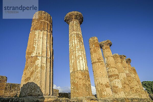 Herakles-Tempel  archäologischer Park Valle dei Templi (Tal der Tempel)  Agrigent  Sizilien  Italien  Europa