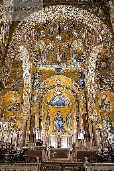Altarraum  Cappella Palatina  Normannenpalast  Palazzo dei Normanni  Palermo  Sizilien  Italien  Europa