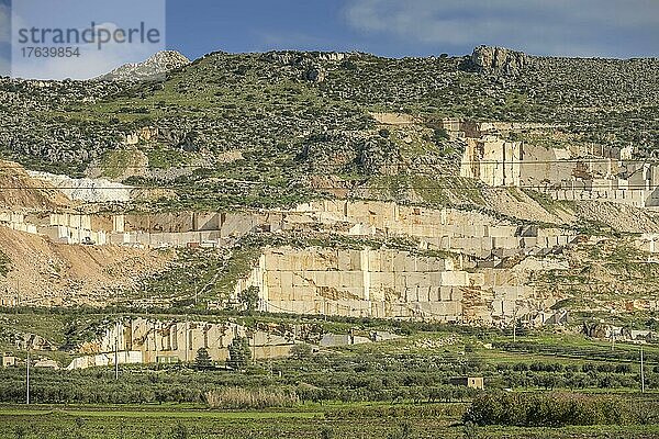 Marmor Steinbruch  Custonaci  Sizilien  Italien  Europa