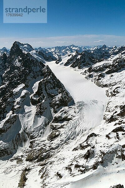 Massif des Ecrins  Barre des Ecrins  Gletscher  Glacier Blanc  Westalpen  Frankreich  Europa