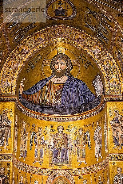 Jesus-Bild  Kathedrale Santa Maria Nuova  Monreale  Sizilien  Italien  Europa