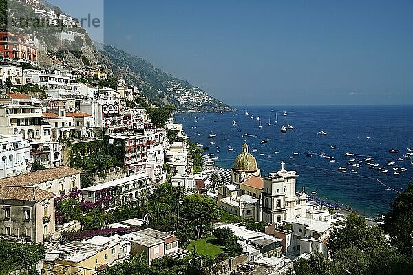 Stadtansicht von Positano  Amalfiküste  Costiera Amalfitana  Kampanien  Italien  Europa