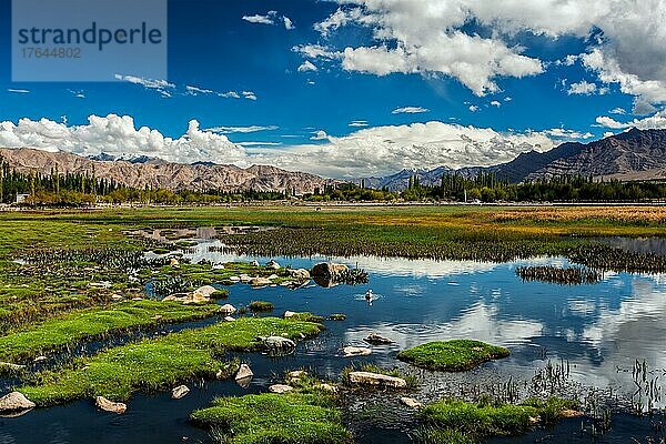 Blick auf das Indus-Tal vom Shey-Palast aus. Ladakh  Indien  Asien