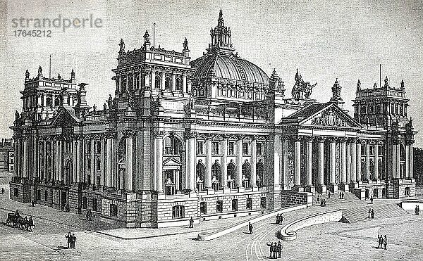 Der Reichstag von Berlin  Deutschland  im Jahr 1894  digital restaurierte Reproduktion einer Originalvorlage aus dem 19. Jahrhundert  Europa