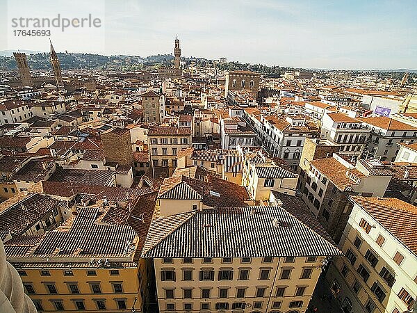 Blick vom Campanile von Florenz über die Stadt  Florenz  Toskana  Italien  Europa