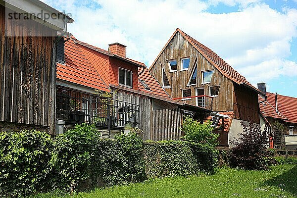 Holzarchitektur  Wohnhäuser  Schlüchtern  Main-Kinzig-Kreis  Hessen (panoramafrei)  Deutschland  Europa