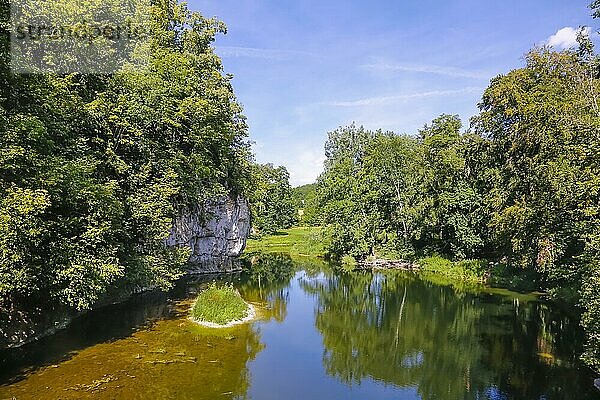 Fürstlichenr Park Inzigkofen  Donau  Fluss  Bäume  historischer Landschaftsgarten  Erholung  Natur  Spaziergang  Wandern  Freizeit  Inzigkofen  Baden-Württemberg  Deutschland  Europa