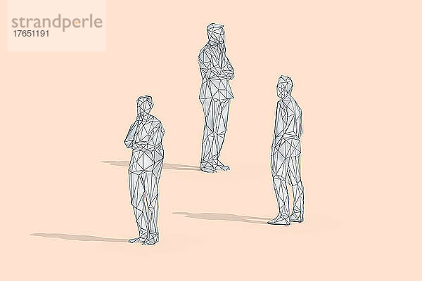 3D-Darstellung von aufmerksamen Geschäftskollegen bei srudio