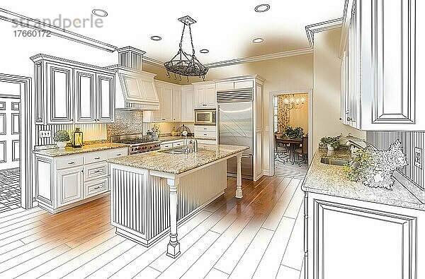 Schöne individuelle Küche Design-Zeichnung und gebürstet in Foto-Kombination