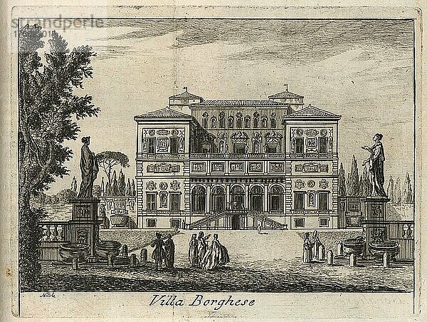 Villa Borghese  Rom  Italien  1767  digitale Reproduktion einer Originalvorlage aus dem 18. Jahrhundert  Originaldatum nicht bekannt  Europa