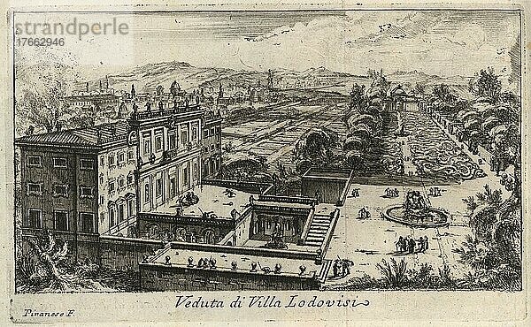 Villa Lodovisi  1767  Rom  Italien  digitale Reproduktion einer Originalvorlage aus dem 18. Jahrhundert  Originaldatum nicht bekannt  Europa