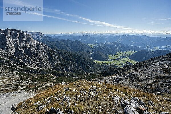 Grüne Berglandschaft  Nuaracher Höhenweg  Loferer Steinberge  Tirol  Österreich  Europa