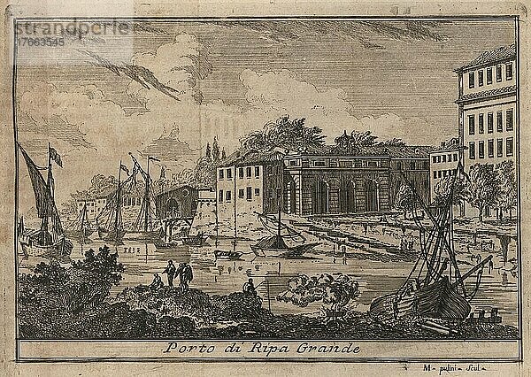 Porto di Ripa Grande  Rom  Italien  1767  digitale Reproduktion einer Originalvorlage aus dem 18. Jahrhundert  Originaldatum nicht bekannt  Europa