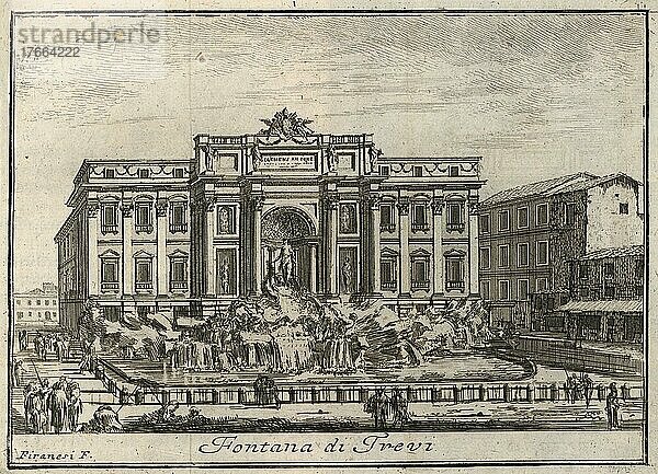 Fontana di Trevi  Trevibrunnen  1767  Rom  Italien  digitale Reproduktion einer Originalvorlage aus dem 18. Jahrhundert  Originaldatum nicht bekannt  Europa