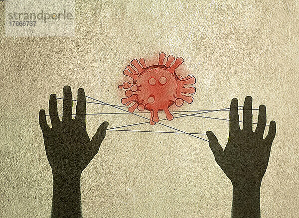 Coronavirus auf Bindfäden