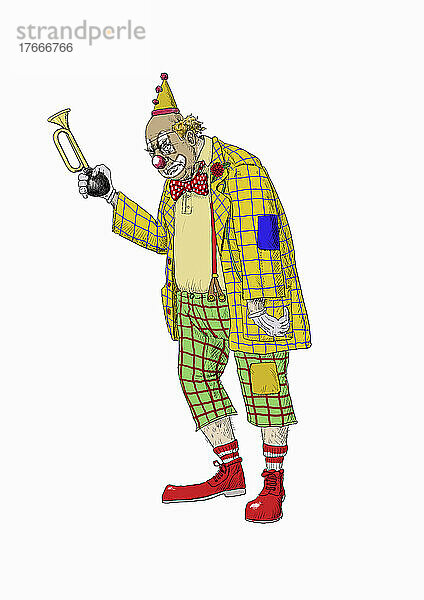 Niedergeschlagener älterer Clown