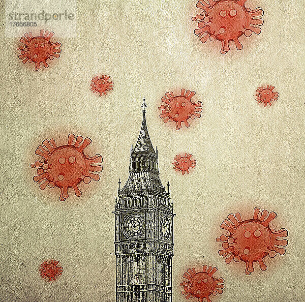 Coronavirus umgibt Big Ben