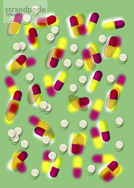 Abstraktes Muster aus Pillen und Kapseln