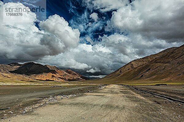 Trans-Himalayan Manali-Leh highway in Himalayas. More plains  Ladakh  Jammu and Kashmir  India