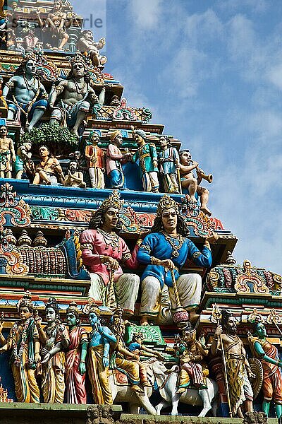 Gopuram (tower) of Hindu temple Kapaleeshwarar. Chennai  Tamil Nadu  India
