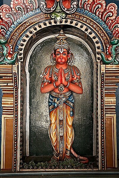 Hanuman statue in Hindu Temple Sri Ranganathaswamy Temple Tiruchirappalli (Trichy)  Tamil Nadu  India