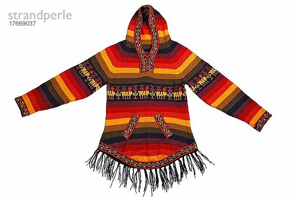 Mexican style knitted jacket isolated