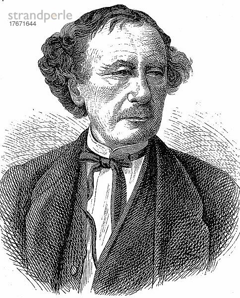 Ludwig Dessoir  Leopold Dessauer  27. Dezember (1810)  30. Dezember 1874  war ein deutscher Schauspieler  Historisch  digitale Reproduktion einer Originalvorlage aus dem 19. Jahrhundert