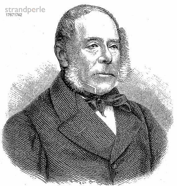 George William Frederick Villiers  4. Earl of Clarendon  12. Januar 1800  27. Juni 1870  war ein britischer Adliger  Diplomat und Politiker  Historisch  digitale Reproduktion einer Originalvorlage aus dem 19. Jahrhundert