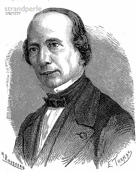 Giovanni Caselli  25. Mai 1815  5. Oktober 1891  war ein italienischer Physiker  Historisch  digitale Reproduktion einer Originalvorlage aus dem 19. Jahrhundert