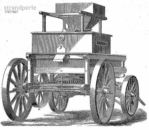 Mobile Getreidemühle von John The  1889  Historisch  digitale Reproduktion einer Originalvorlage aus dem 19. Jahrhundert