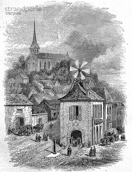 Gerberoy ist eine Gemeinde im Département Oise in Nordfrankreich im alten französischen Beauvaisis  1880  Frankreich  Historisch  digital restaurierte Reproduktion einer Originalvorlage aus dem 19. Jahrhundert  Europa