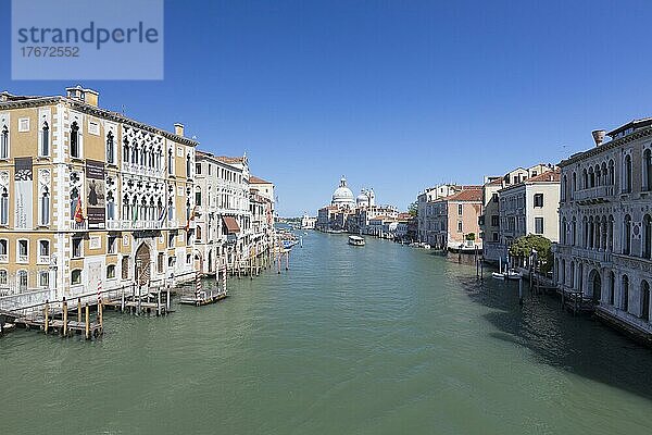 View of Venice with the Grand Canal and Basilica Santa Maria della Salute  Venice  Italy