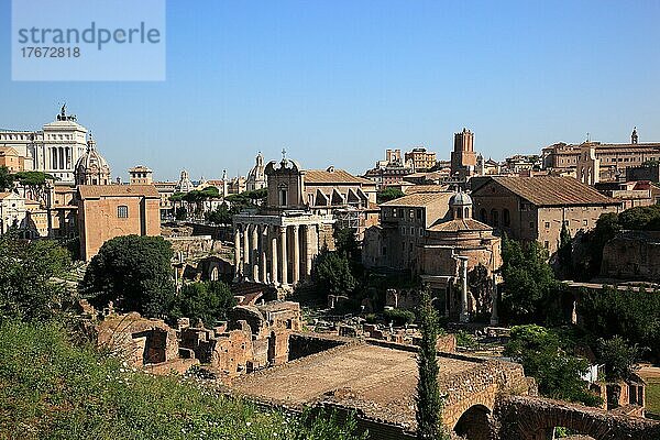 Blick vom Monte Palatino  Palatin  auf die Altstadt von Rom  Italien  Europa