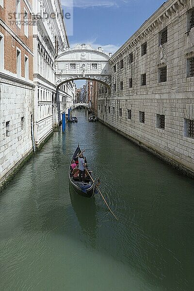 Gondola near sighs bridge  Venice  Italy