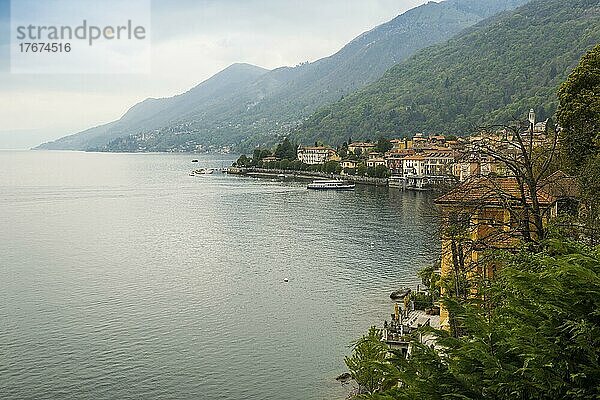 Panorama  Cannero Riviera  Lago Maggiore  Provinz Verbano-Cusio-Ossola  Region Piemont  Italien  Europa