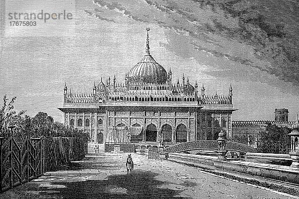 Chhota Imambara  Mausoleum in Lucknow  Uttar Pradesh  Indien  Historisch  digital restaurierte Reproduktion einer Vorlage aus dem 19. Jahrhundert  genaues Datum unbekannt  Asien
