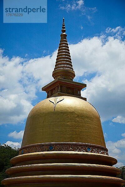 Buddhist dagoba (stupa) close up in Golden Temple  Dambulla  Sri Lanka  Asien