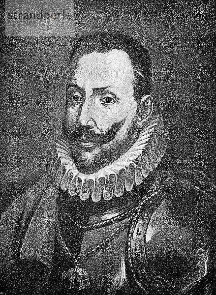 Matthias  24. Februar 1557  20. März 1619  war Kaiser des Heiligen Römischen Reiches und Erzherzog von Österreich 1612-1619  Historisch  digital restaurierte Reproduktion einer Originalvorlage aus dem 19. Jahrhundert  genaues Datum unbekannt