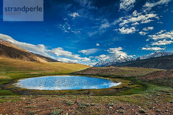 Himalaya-Landschaft in der Nähe des Chandra Tal Sees. Spiti-Tal  Himachal Pradesh  Indien  Asien