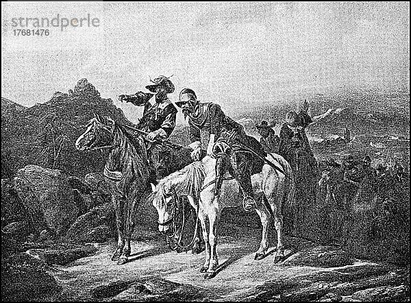 Cromwellsche Reiter im Bürgerkrieg von 1642  1646  englische Revolution  England  digital restaurierte Reproduktion einer Vorlage aus dem 19. Jahrhundert  genaues Datum unbekannt