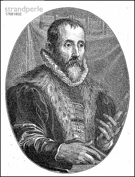 Justus Lipsius  Joest Lips  18. Oktober 1547  23. März 1606  war ein flämischer Philosoph und Philologe  Historisch  digital restaurierte Reproduktion einer Vorlage aus dem 19. Jahrhundert  genaues Datum unbekannt