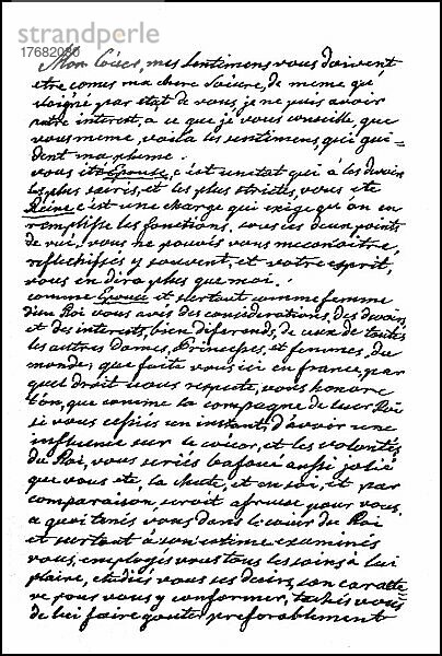 Brief von Kaiser Joseph II. an Marie Antoinette vom 29. Mai 1777  Historisch  digital restaurierte Reproduktion einer Vorlage aus dem 19. Jahrhundert  Originaldatum unbekannt