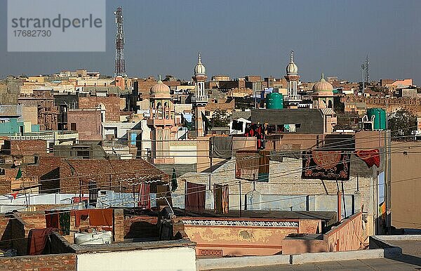 Blick über die Altstadt von Bikaner  Rajasthan  Nordindien  Indien  Asien